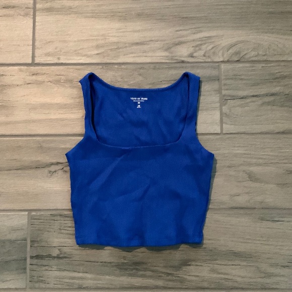 Year of ours blue ribbed crop top - Picture 5 of 9